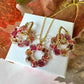 Gold autumn wreath bloom necklace