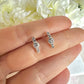 925 sterling silver CZ Curved half hoop stud earrings.