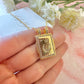 Gold Rectangle Moon & Star Necklace.