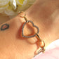 Gold Cz Heart link bracelet.