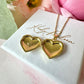 Gold CZ stone Heart Locket Necklace.