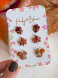 Autumn collection stud earrings.