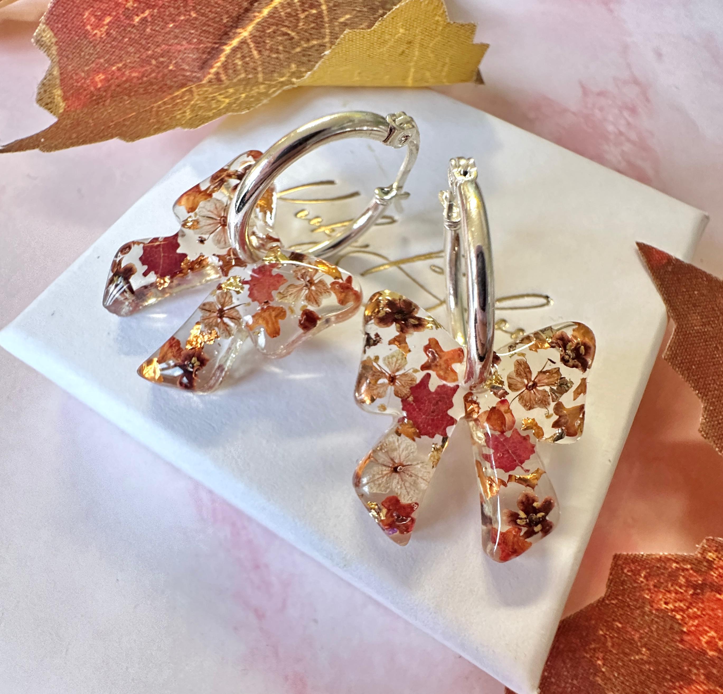 Rustic Ribbon bloom bow earrings.