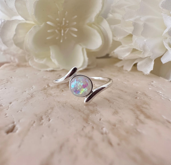 White Opal 925 sterling silver ring