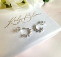 925 sterling silver Spike half hoop stud earrings.