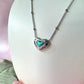 Silver Turquoise heart satellite chain necklace.