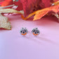 925 sterling silver Pumpkin face stud earrings.