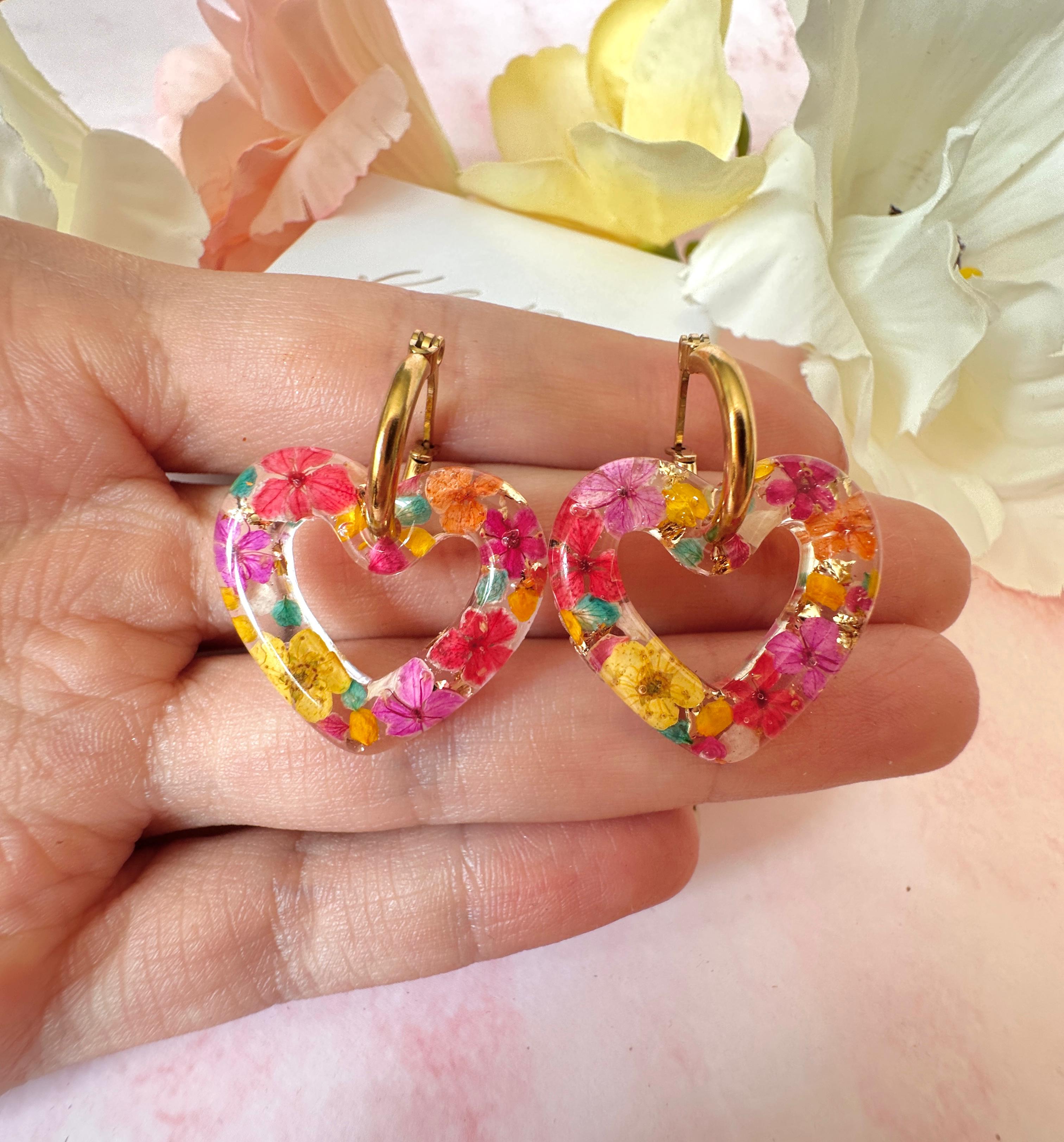 Hawaiian Heart Bloom earrings