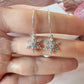 Silver CZ snowflake 925 Sterling hoop earrings.