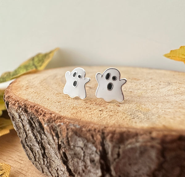 Kooky Kids Ghost sterling silver earrings