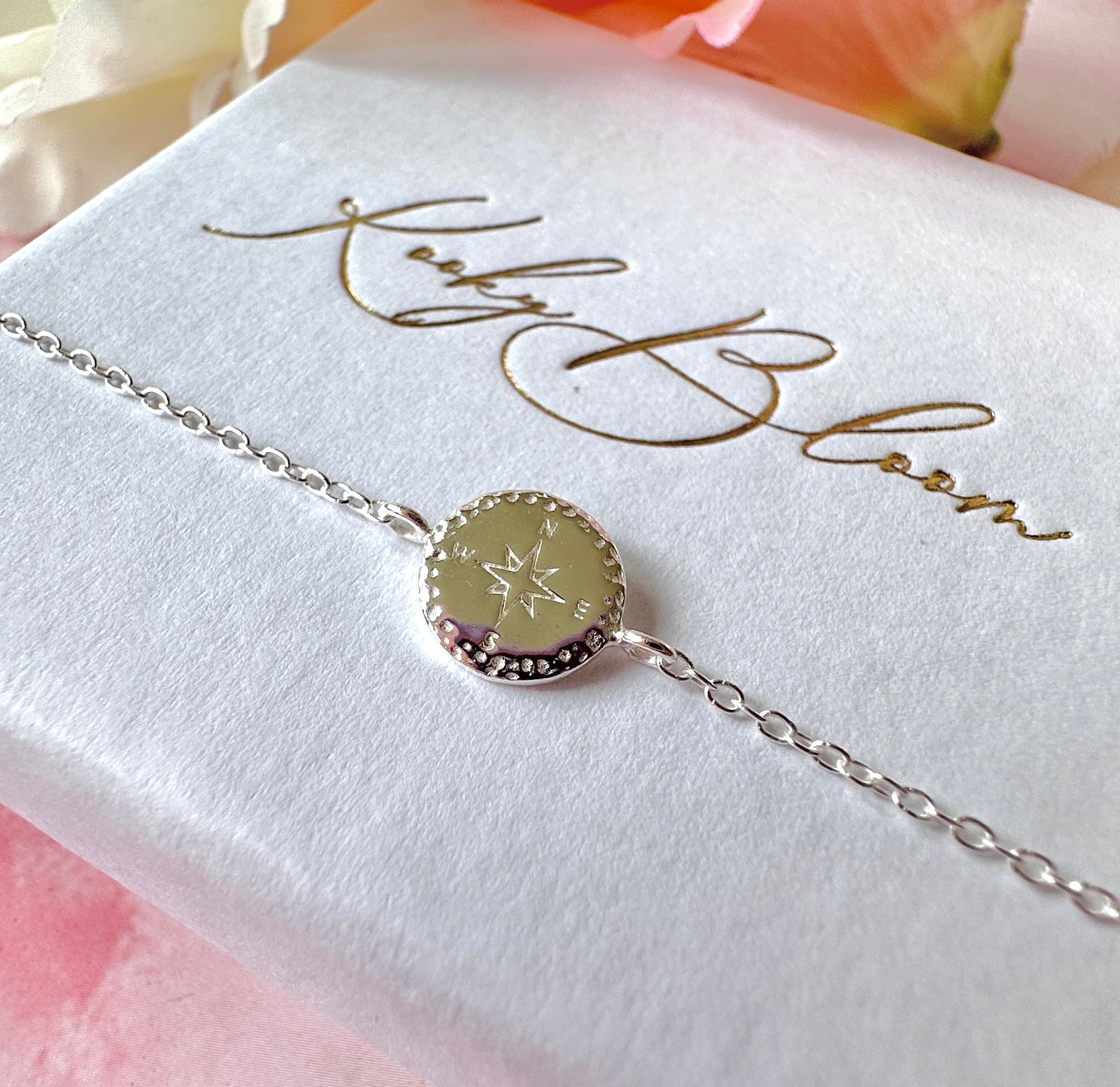 925 sterling silver Compass Bracelet.