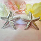 Silver Oversized Starfish stud earrings.