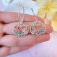 Pastel confetti flower Heart hoop earrings.