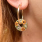 Sunflower Donut Hoop earrings.