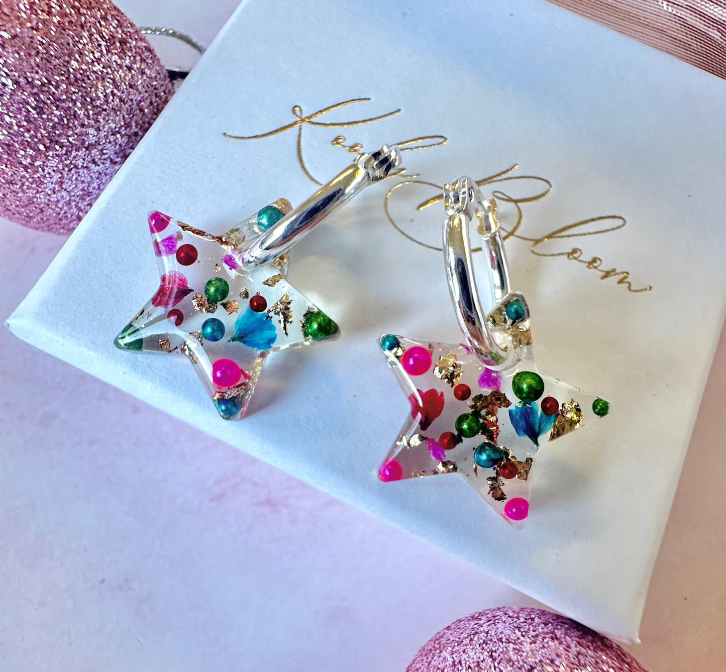 Festive star bloom earrings