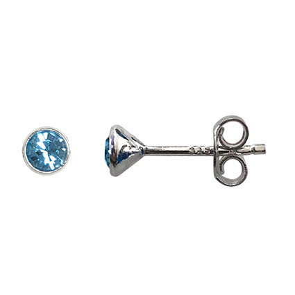 925 sterling Silver BirthStone Birth Month stud earrings.