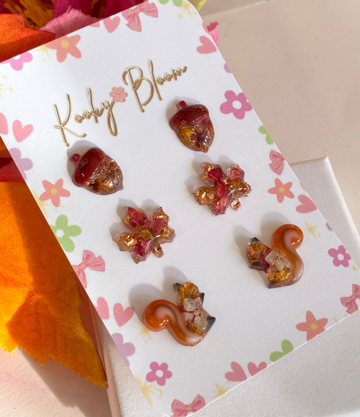 Autumn collection stud earrings.