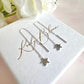 925 sterling silver Star thread through earrings.