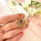 Gold CZ fan pendant Necklace.
