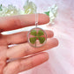 Silver Lucky four leaf clover necklace.