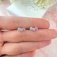 925 Sterling silver Colourful triple flower stud earrings.