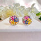 * Limited Edition * 925 sterling silver Spring Garden Flower stud earrings.
