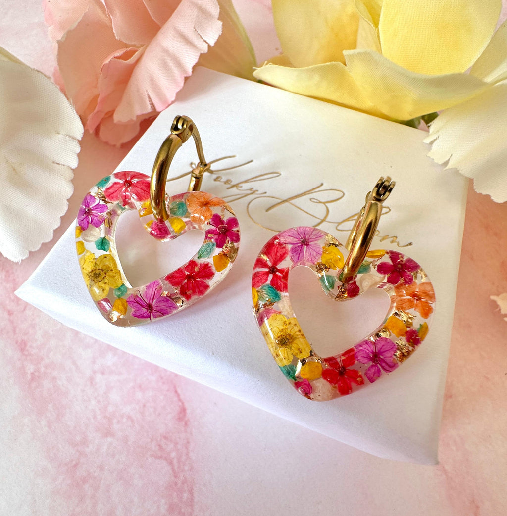 Hawaiian Heart Bloom earrings