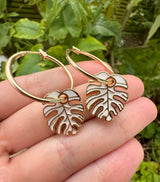 Monstera Gold Hoop earrings.