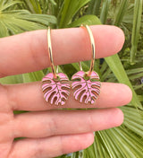 Monstera Gold Hoop earrings.