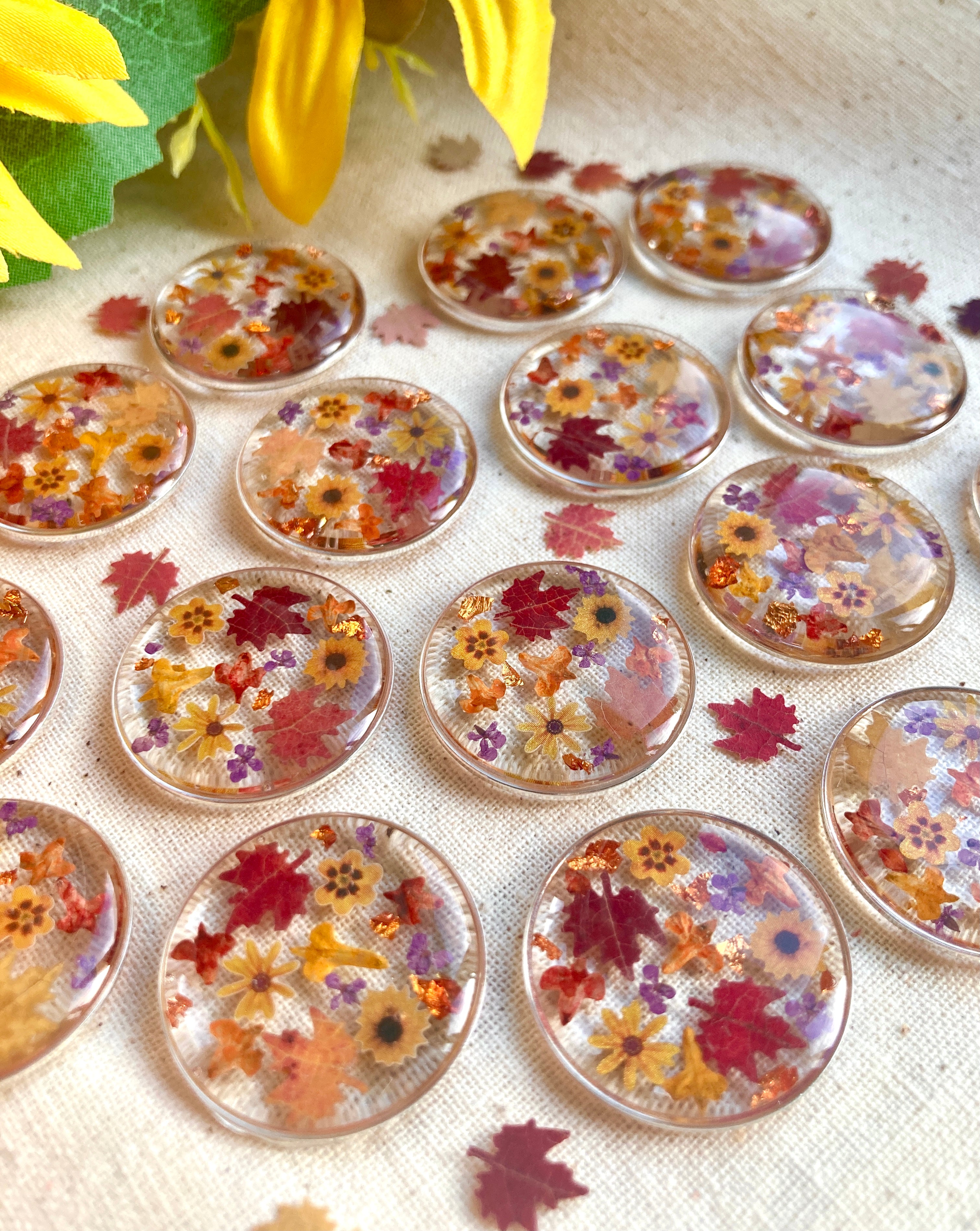 Sunflower Fall Autumn leaf silver necklace.