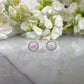 925 sterling silver bead edge Opal stud earrings.