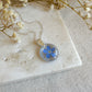 Real forget me not flower silver  necklace.