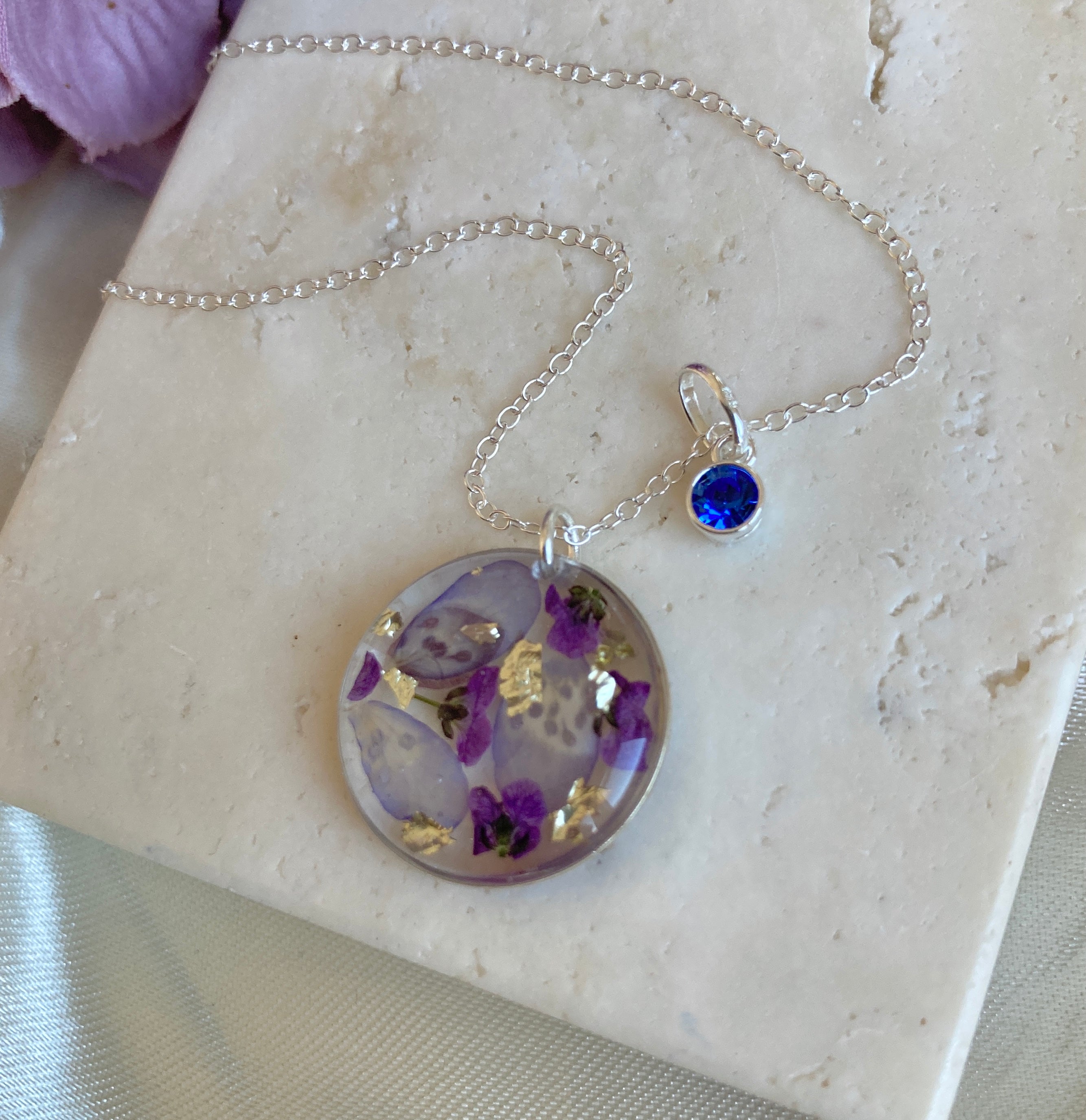 The September Birthstone Silver necklace.