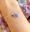 Forget me not double star 925 sterling silver bracelet.