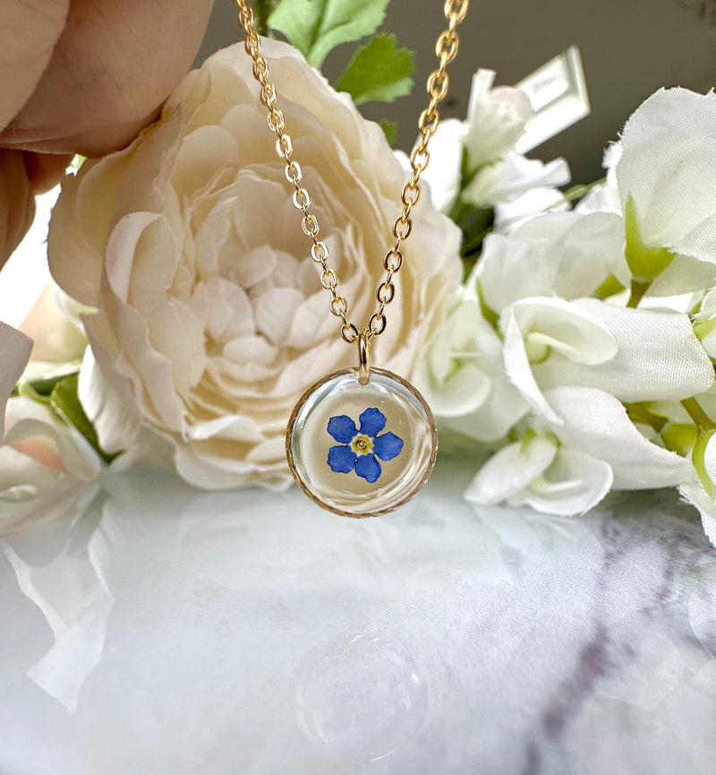 Gold forget me not Necklace